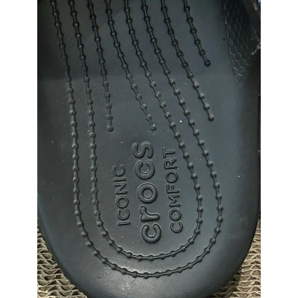 Custom Blinged Crocs Slides. Rhinestones, Charms, Vinyl STEELERS‎ Size M8 W10 - Image 8