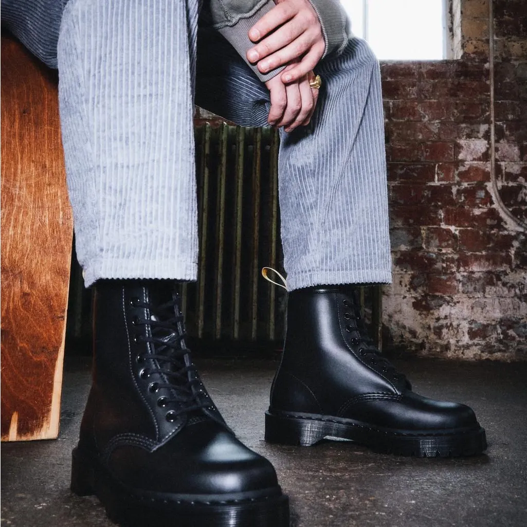 Dr. Doc Martens 1460 Vegan Bex Mono Lace Up Black Out Leather Women's Boots Sz 5 - Image 12