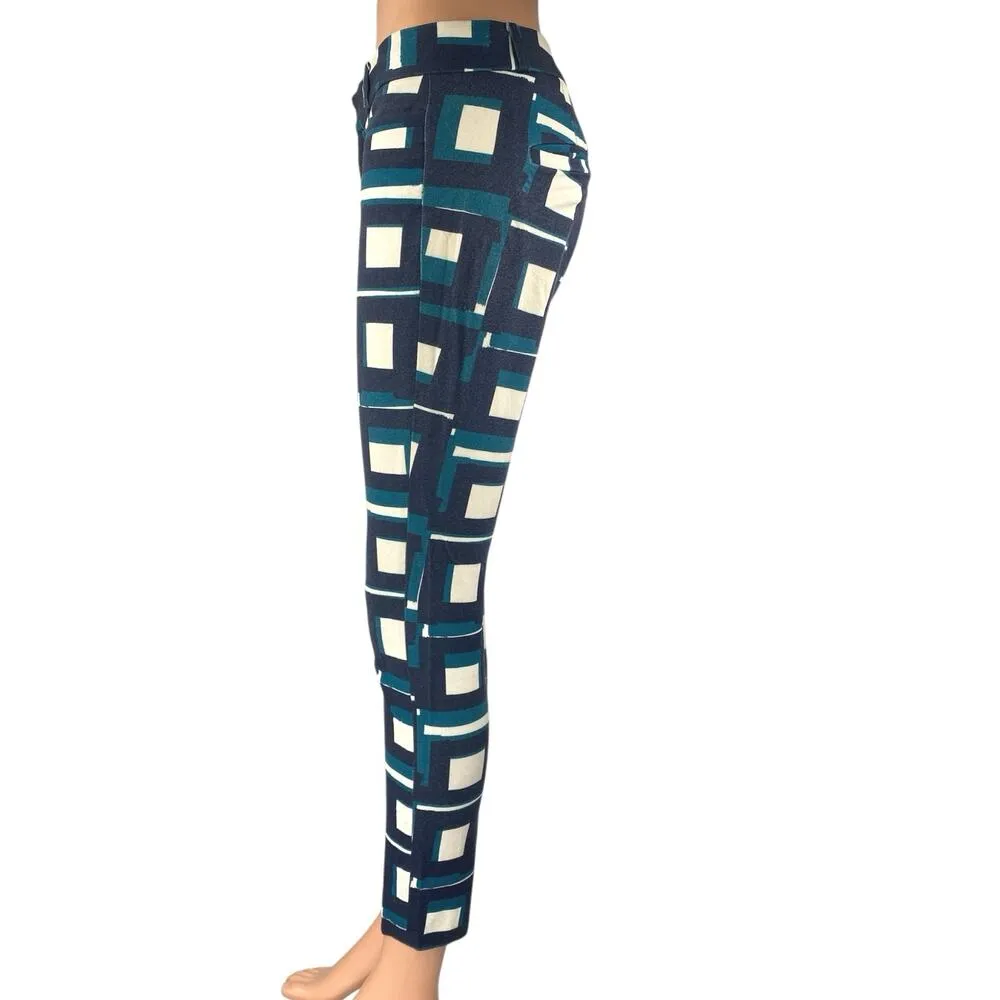 Banana Republic Sloan Multicolor Geometric Print Skinny Ankle Trousers Pants 00 - Image 2