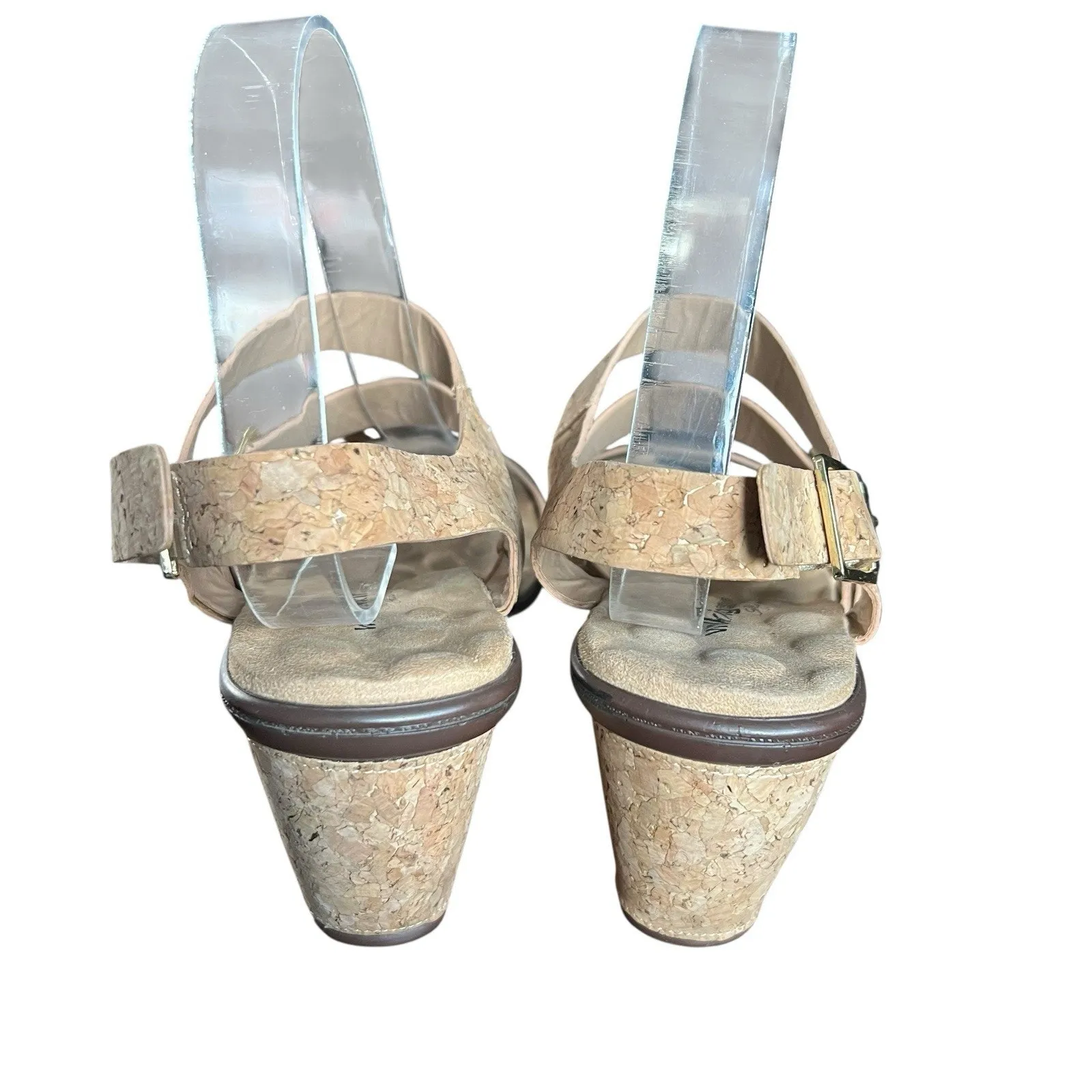 Walking Cradles Womens Cork Strappy Wedge Heel Sandals Size 7WW Brown - Image 5