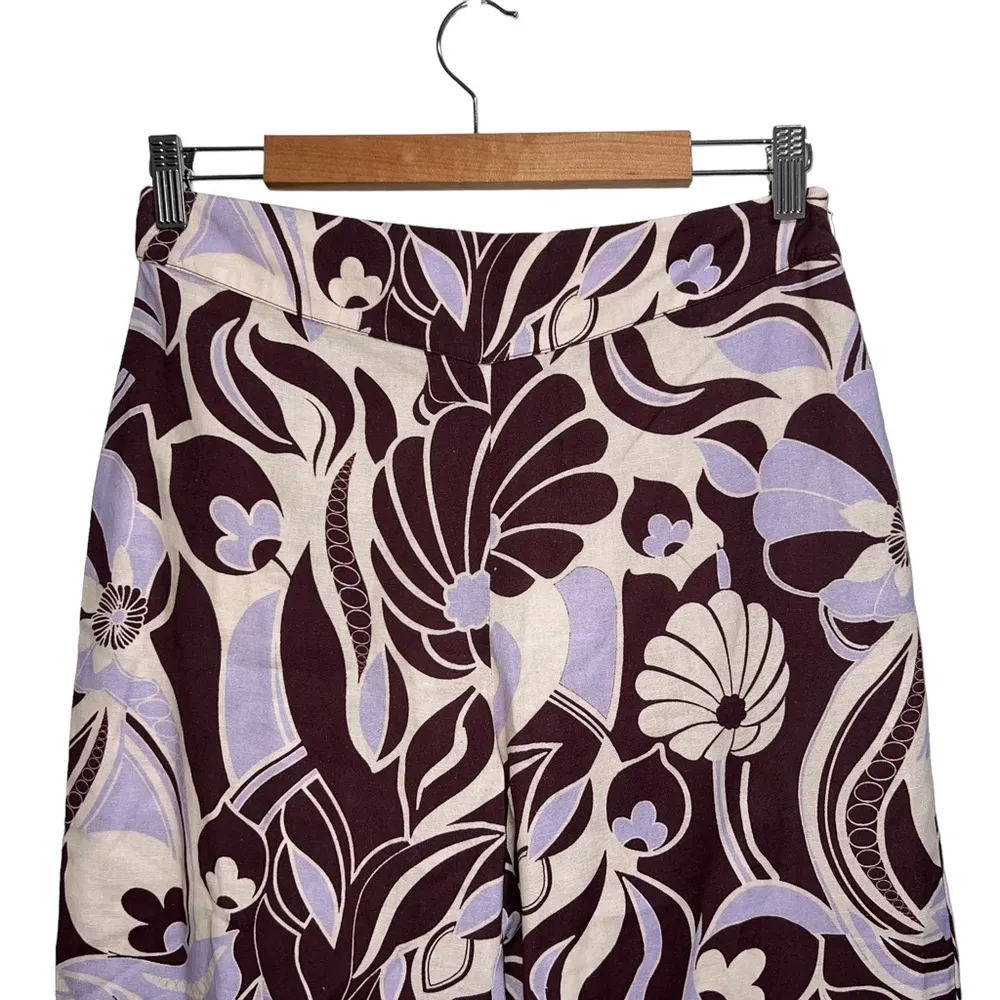 NEW NWT RIXO Mumbai Flared Print Trousers Chocolate Abstract Shell Multiple Size 6 - Image 5