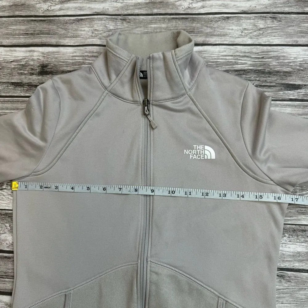 The North Face Women's Full Zip Track Jacket XS Extra Small Oatmeal Beige Cream - Image 11