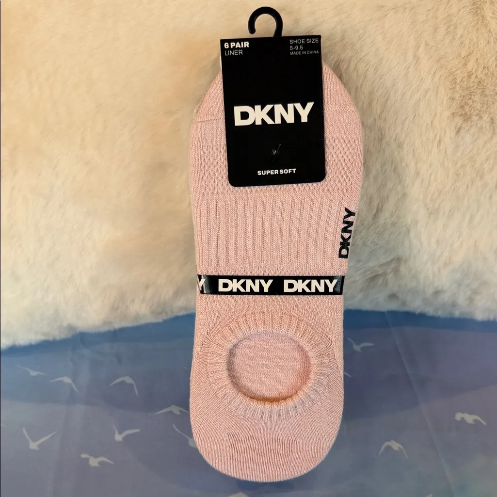 NWT DKNY Pink, Gray & Brown Super Soft 6 Pair Liner - Image 4