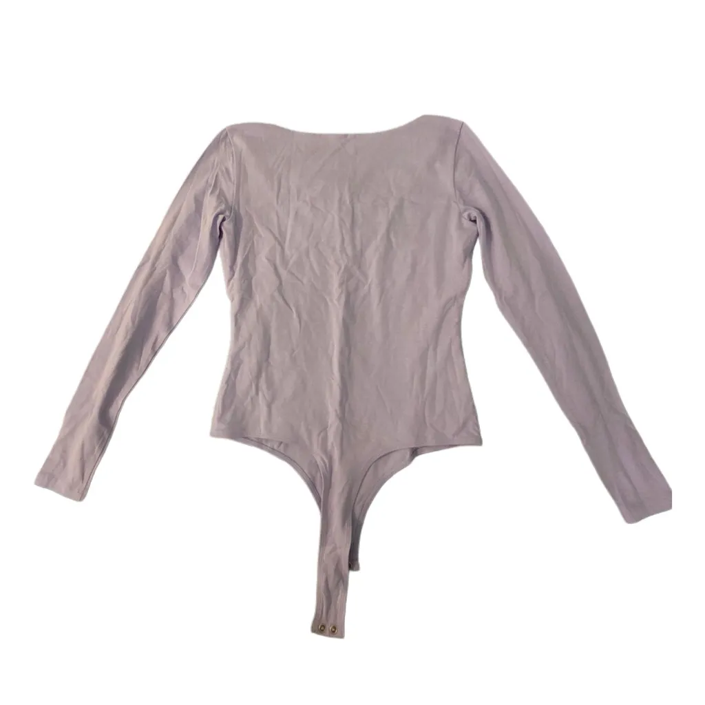 Banana Republic Light Purple Mauve Periwinkle Soft Stretch Long Sleeve Bodysuit - Image 2