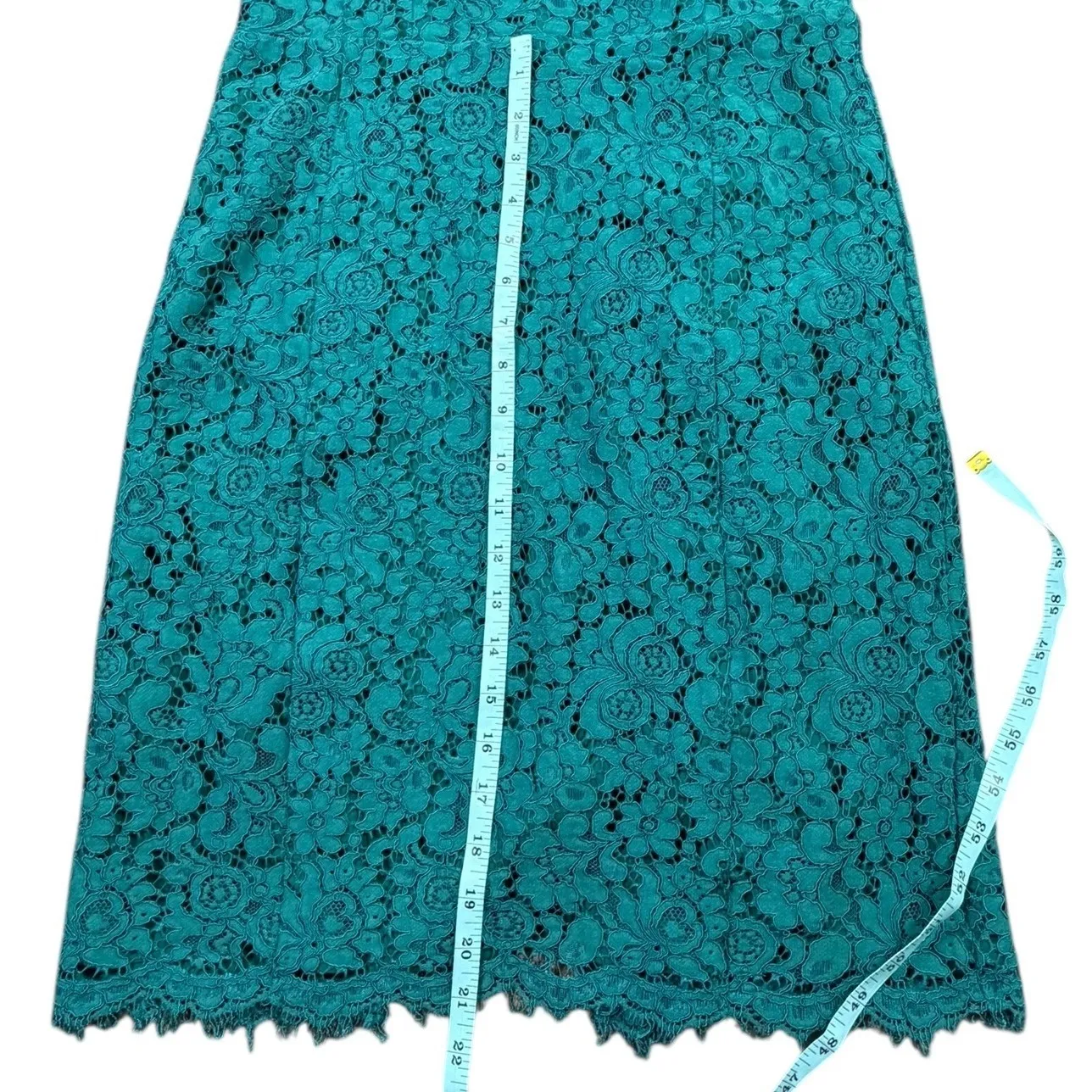 LOFT Teal Lace Halter Neck Sheath Dress Women's Size 6 Cocktail - Image 10