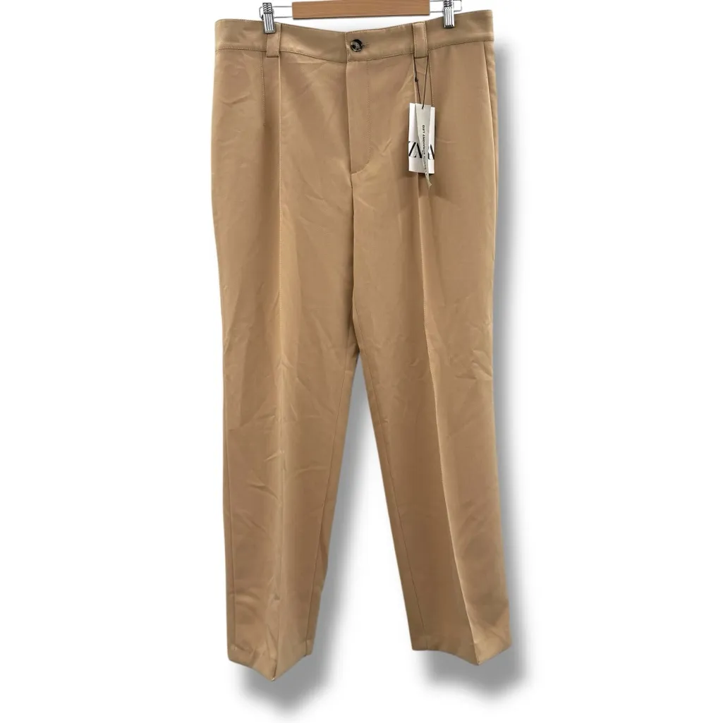 ZARA NWT The Francoise‎ Pants Women’s Size XXL Beige Full Length Straight Leg - Image 3
