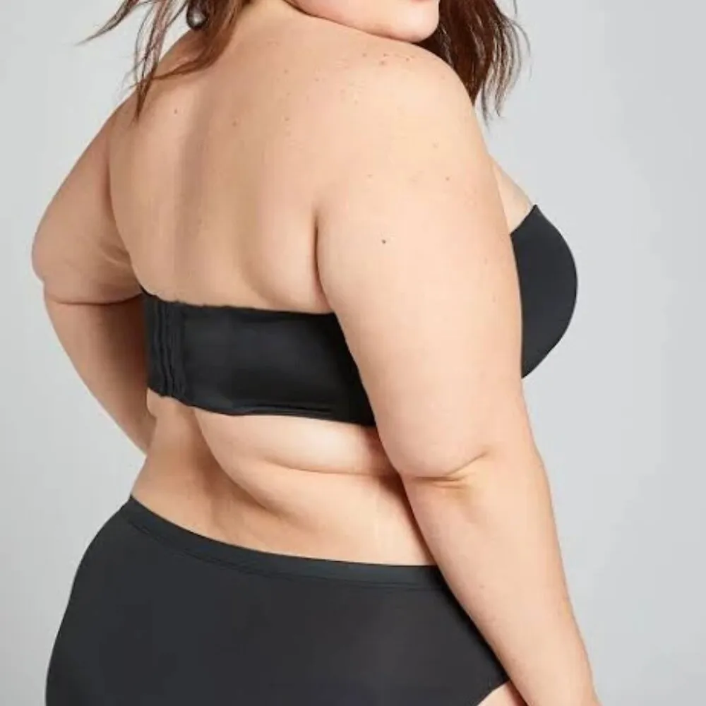 Cacique black bra 42 G smooth lightly lined strapless multi-way - Image 3