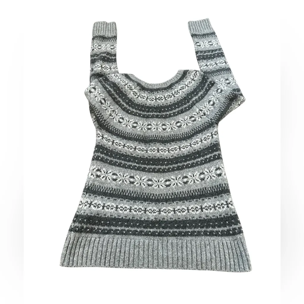 Vintage Abercrombie & Fitch Fair Isle Sweater Ski Cabin Winter Gray Size Small - Image 6