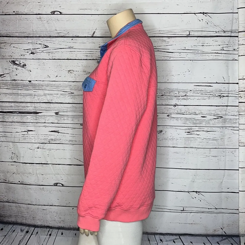 Properly Tied NWT Size XL Pink w/ Blue Trim Quilted Pullover Sweatshirt Top - Image 3