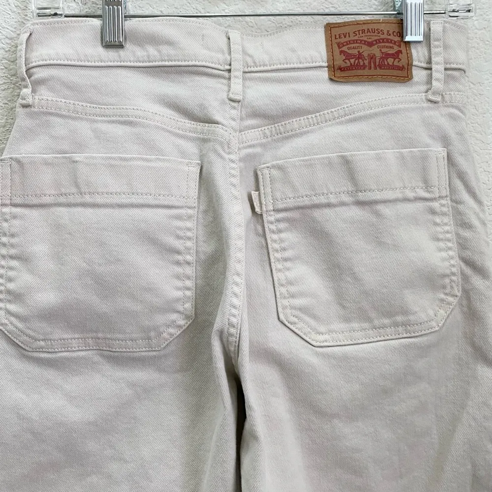 LEVI’S Ivory Beige Mile High Cropped Wide Leg Jeans Size 27 - Image 6