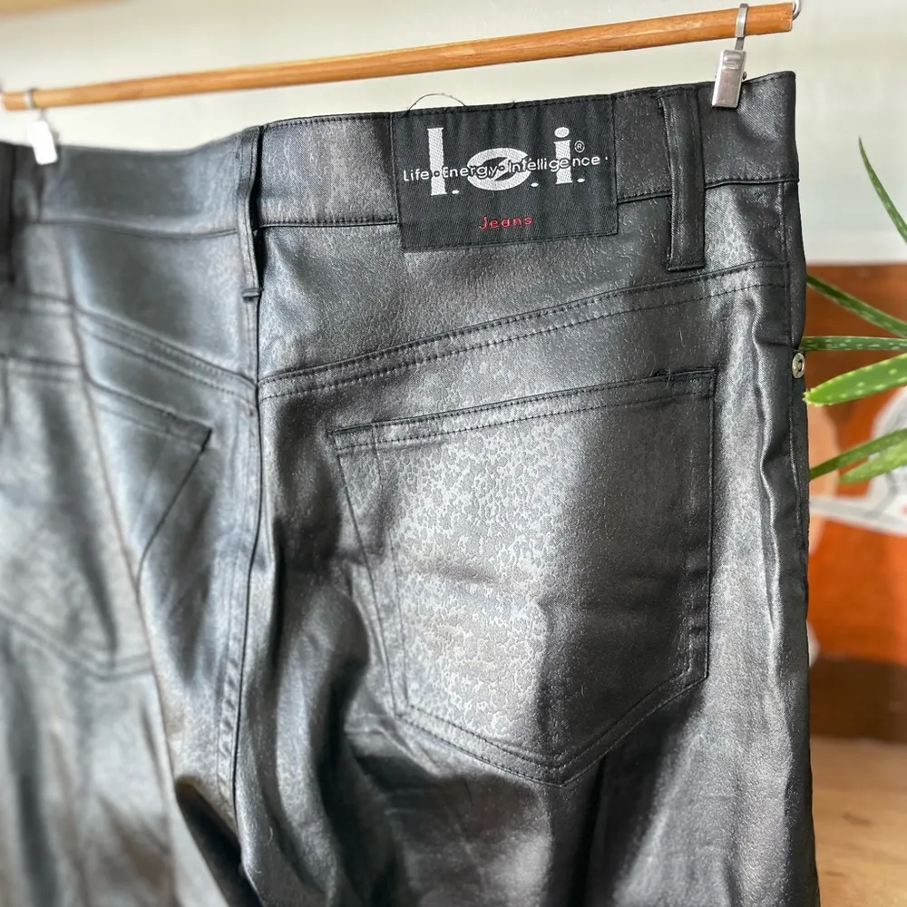 Vintage Y2k L.E.I. Jeans Black Animal Print Flare Leg Going Out Pant Size 9 - Image 8