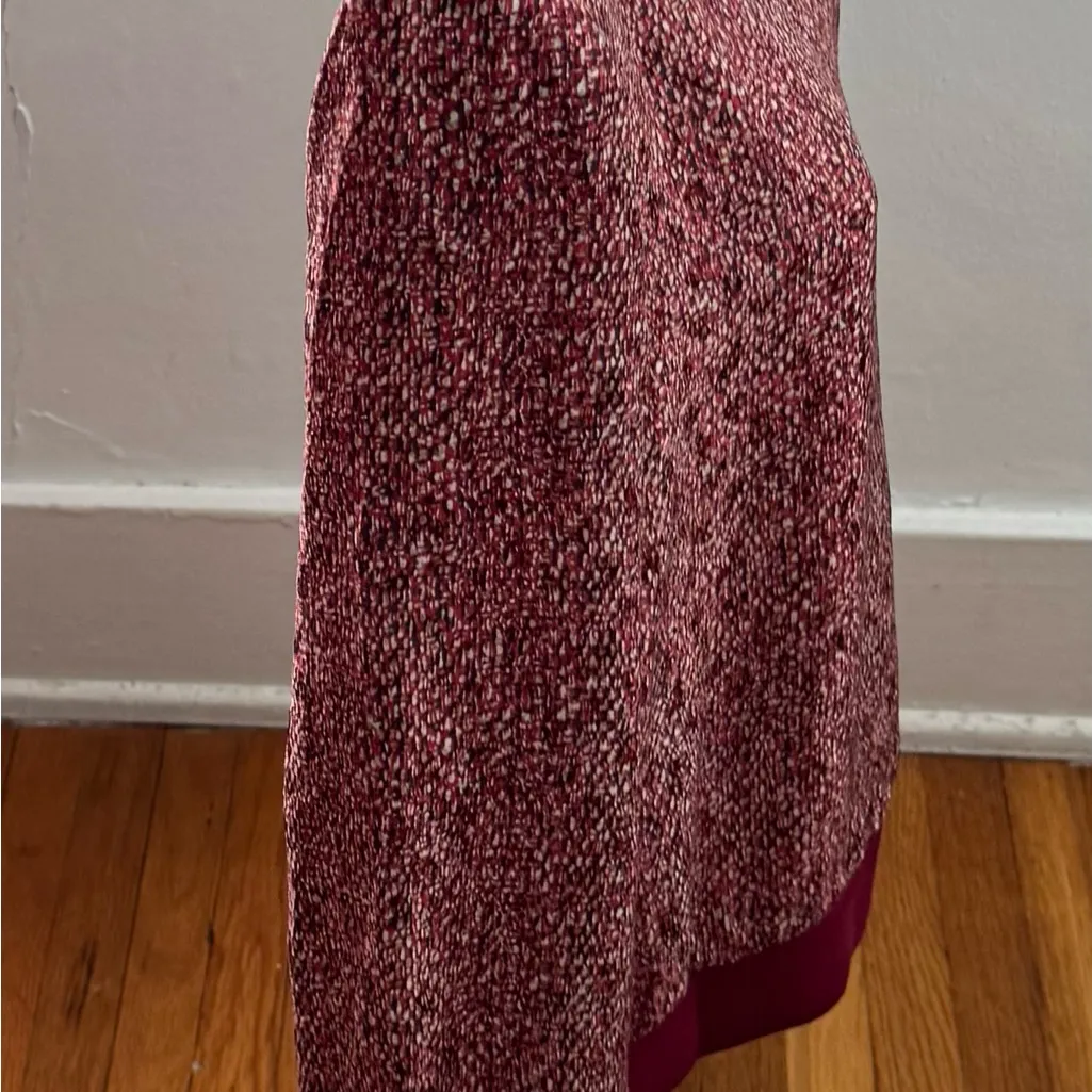 Vanessa Seward Burgundy 100% silk marled long sleeve crewneck Sweater, size 36 Red - Image 7