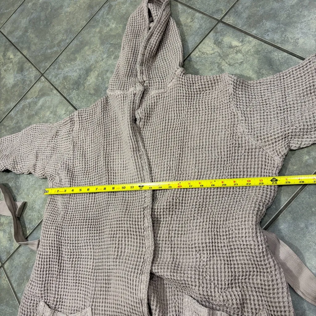 Casamera Women’s Robe 100% Egyptian Cotton Sz L Beige Comfy Lounging Minimalist Tan Size L - Image 11