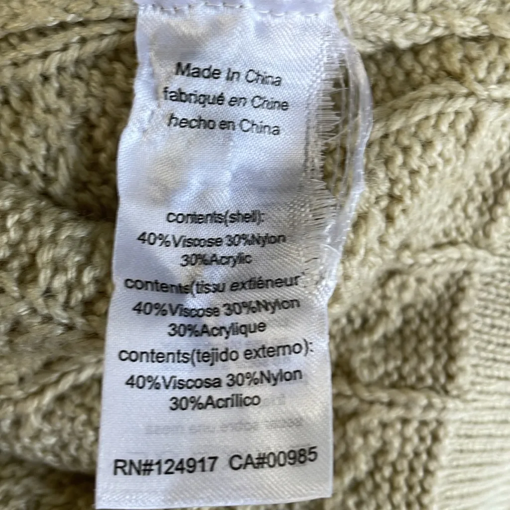 DANIELLE BERNSTEIN We Wore What Cable Knit Tan Cropped Sweater - Image 6