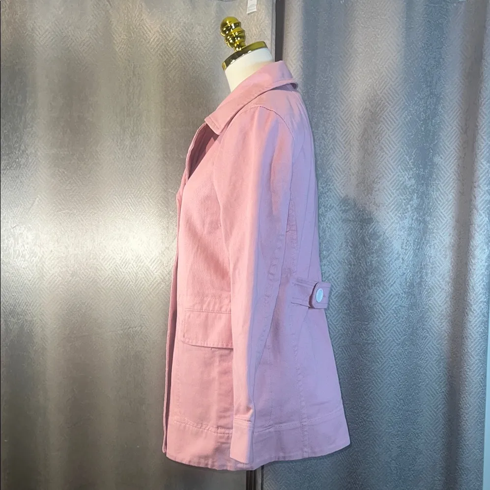 J Crew Double Breast Peacoat Heavyweight Cotton Twill Pink Size4.         prdrA3 - Image 9