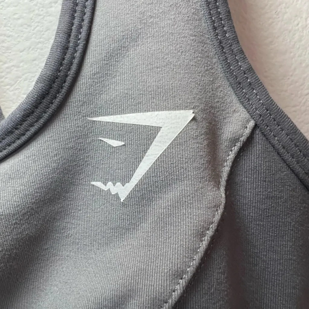 Gymshark Womens Tonal Block Sports Bra Black Gray Pocket Gym Workout FLAW ?Small - Image 3