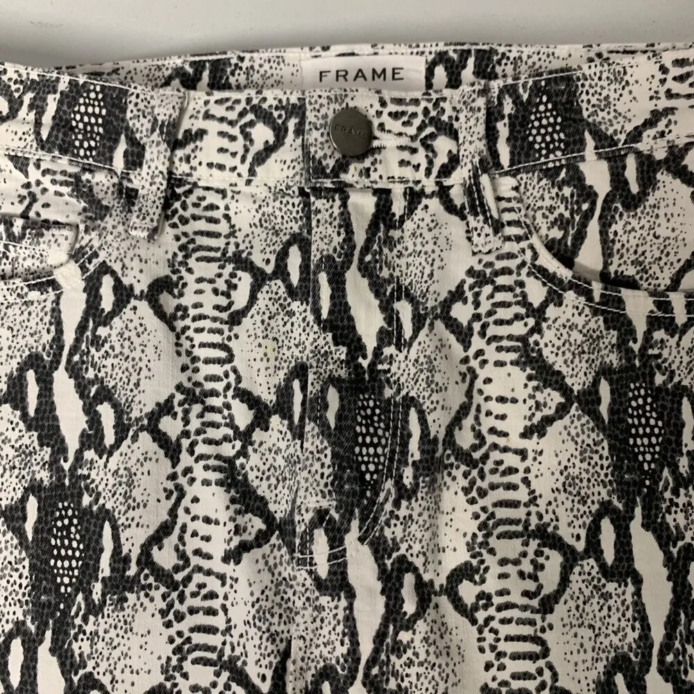 Frame Le Mini Skirt 25 Python Print Gray Front Pocket Y2K Streetwear - Image 5