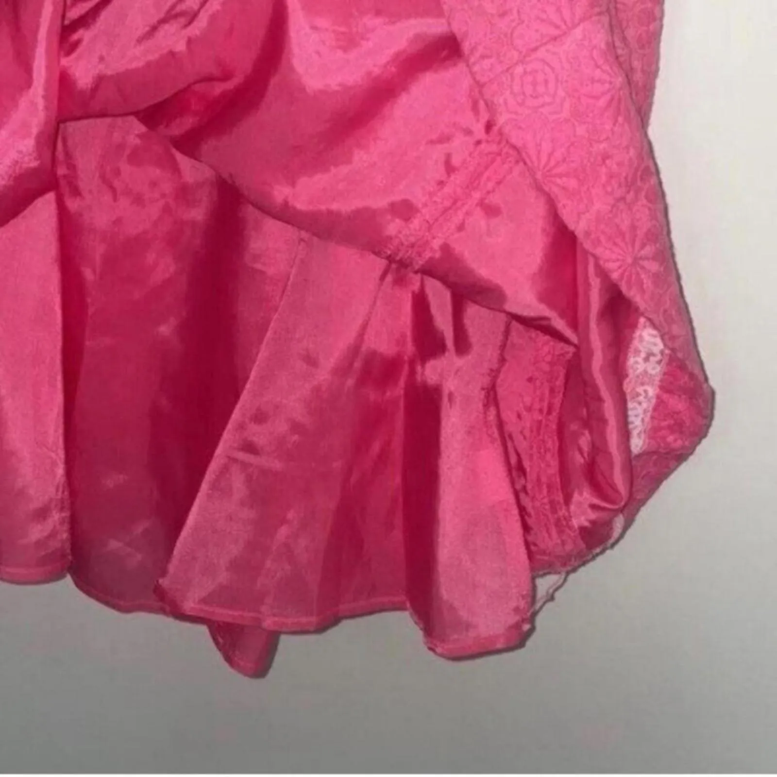 Lilly Pulitzer Pink Strapless Floral Lace Printed Overlay Dress Non Stretch - Image 4