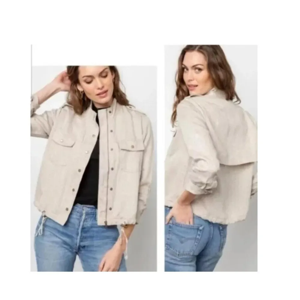Rails  Women's Beige Button Down Long Sleeve Utility Jacket‎ Medium - Image 2