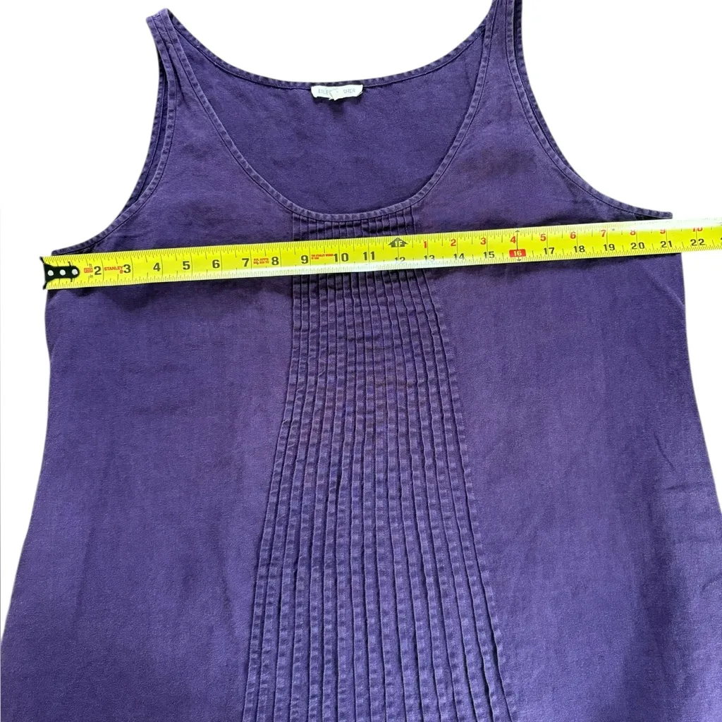 Eileen Fisher Sleeveless Pintucked Dress Organic Linen Womens Size Large - Image 9