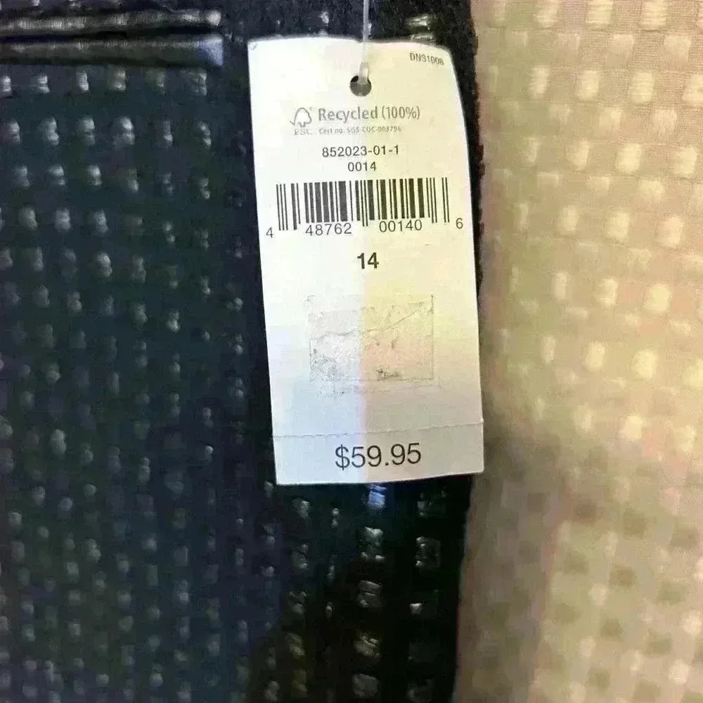 NWT Gap Black Textured Square Pattern Lined Mini Skirt faux leather Size 14 - Image 6