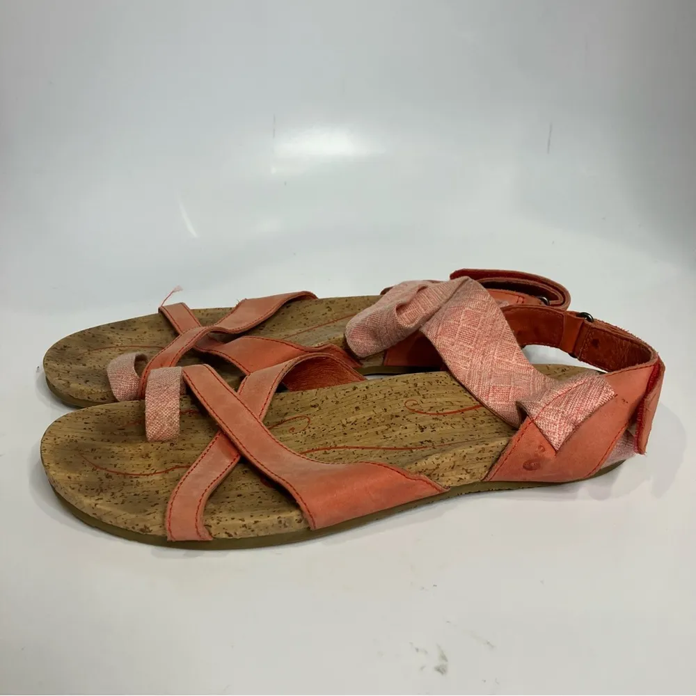 Ahnu Sananah thong sandals orange white casual women’s size 9 boho‎ trendy - Image 2