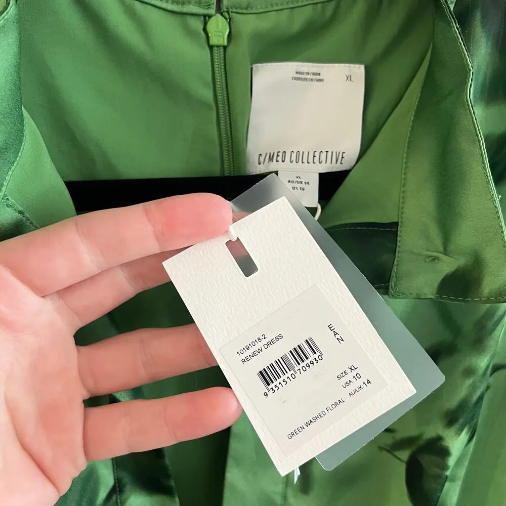 111 NWT C/Meo Collective Renew Dress in Green Size 10/XL - Image 7