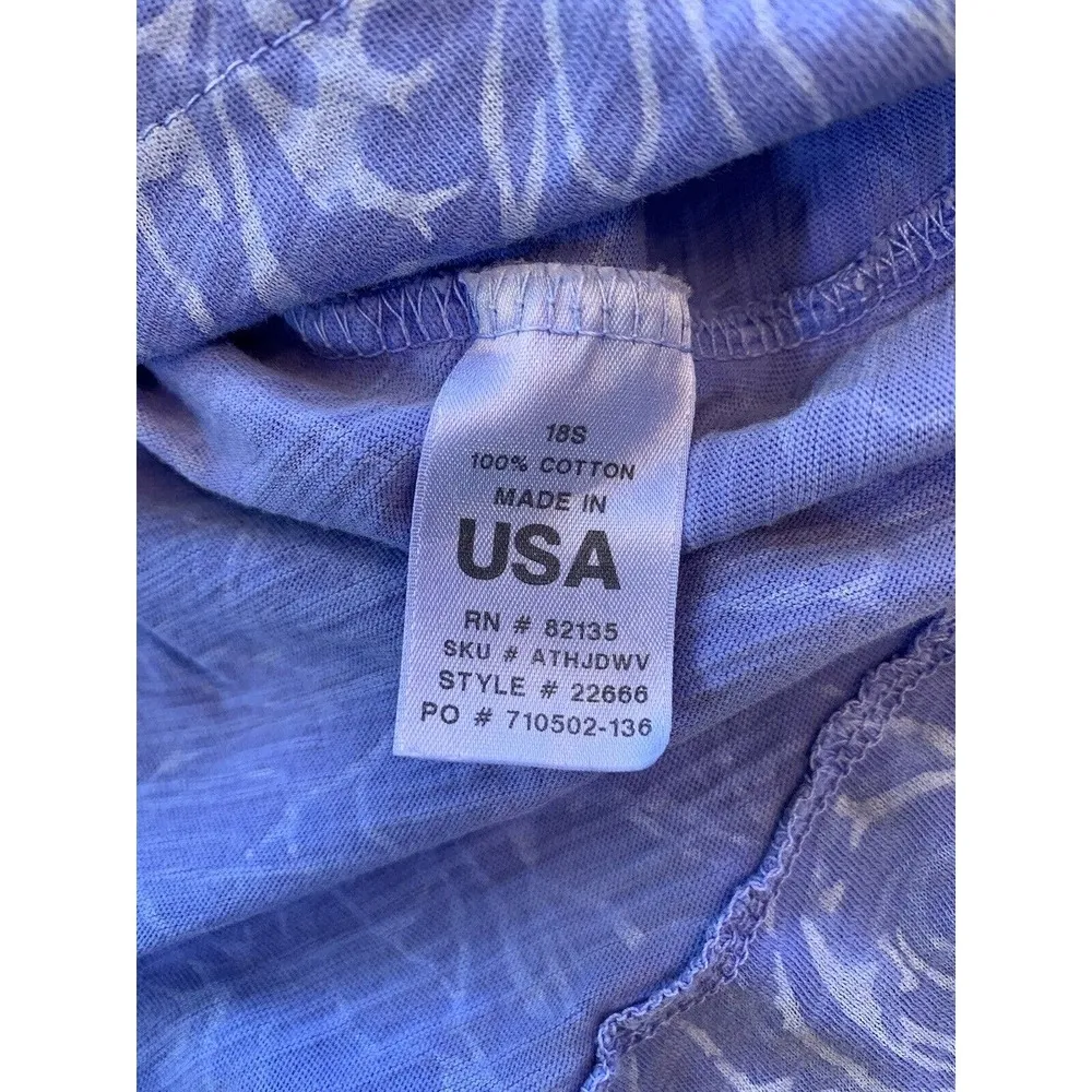 Fresh Produce Top Women’s XS Cotton 3/4 Sleeve Layered Blue Tropical Beachy Prep - Image 6