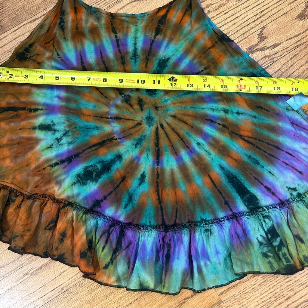 Tie Dye Rainbow Halter Top Open Back Boho Adjustable One Size Purple Size undefined - Image 12