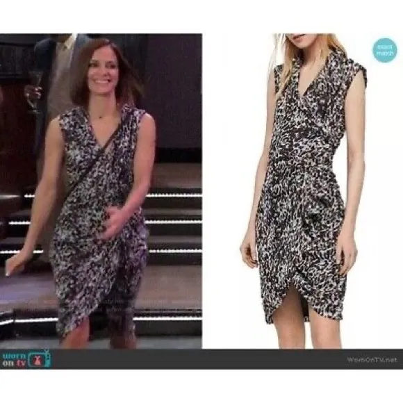 All saints cancity leofall leopard print wrap dress size 8 - Image 2