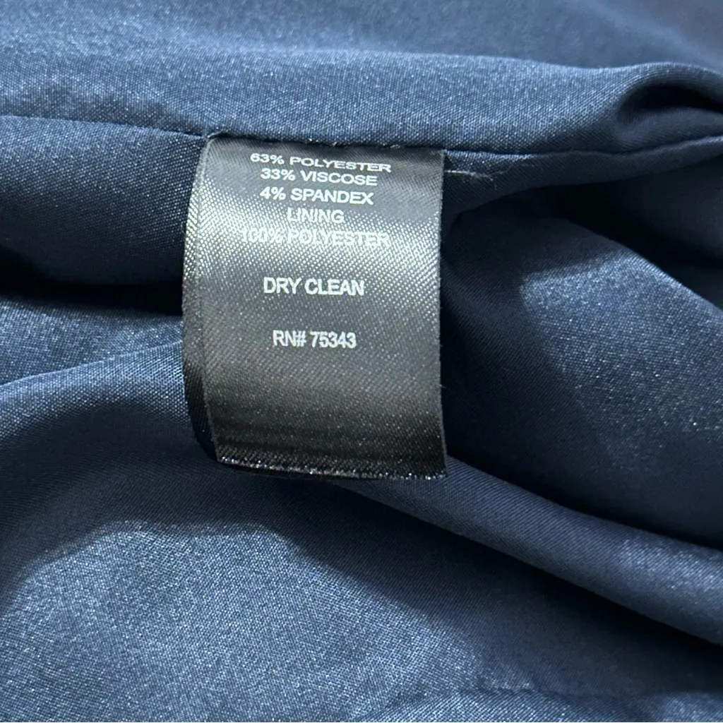 Saint Tropez West Women’s Size M Navy Blue Drape Front Blazer Suit Jacket - Image 5