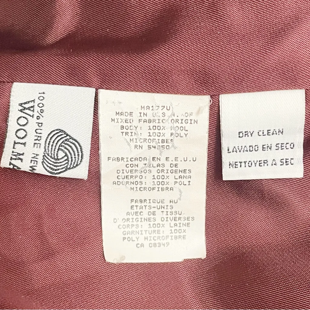 Talbots Collection Wool Tweed Windowpane Blazer Brown Tan Size 10 Suede Collar - Image 13