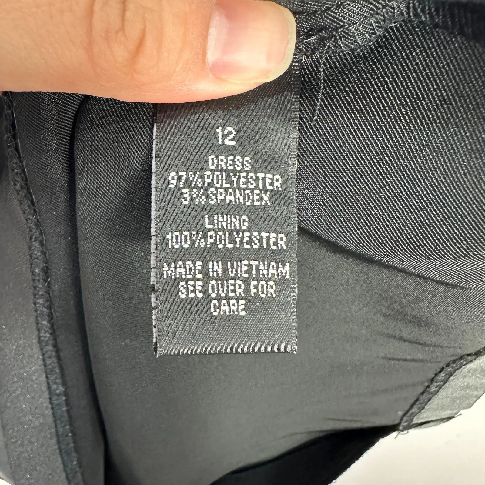 AB Studio Dress 12 Black Sheath Bodycon Cocktail Party LBD Stretch Glam - Image 4