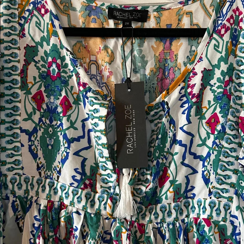 NWT Rachel Zoe Multicolor batik pattern blouse - Size 2X - Image 3