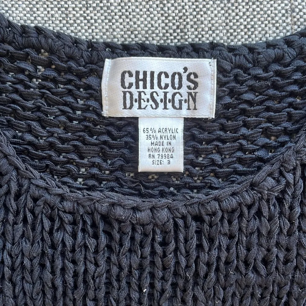 Chico's  black knit sweater vest - Image 3