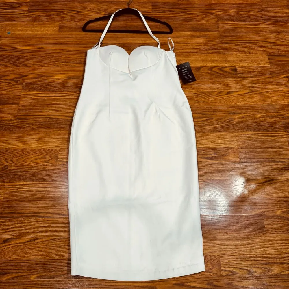 Retrofête White Halter bodycon Midi wedding  Party Cheryl Dress size  XL NWT - Image 8
