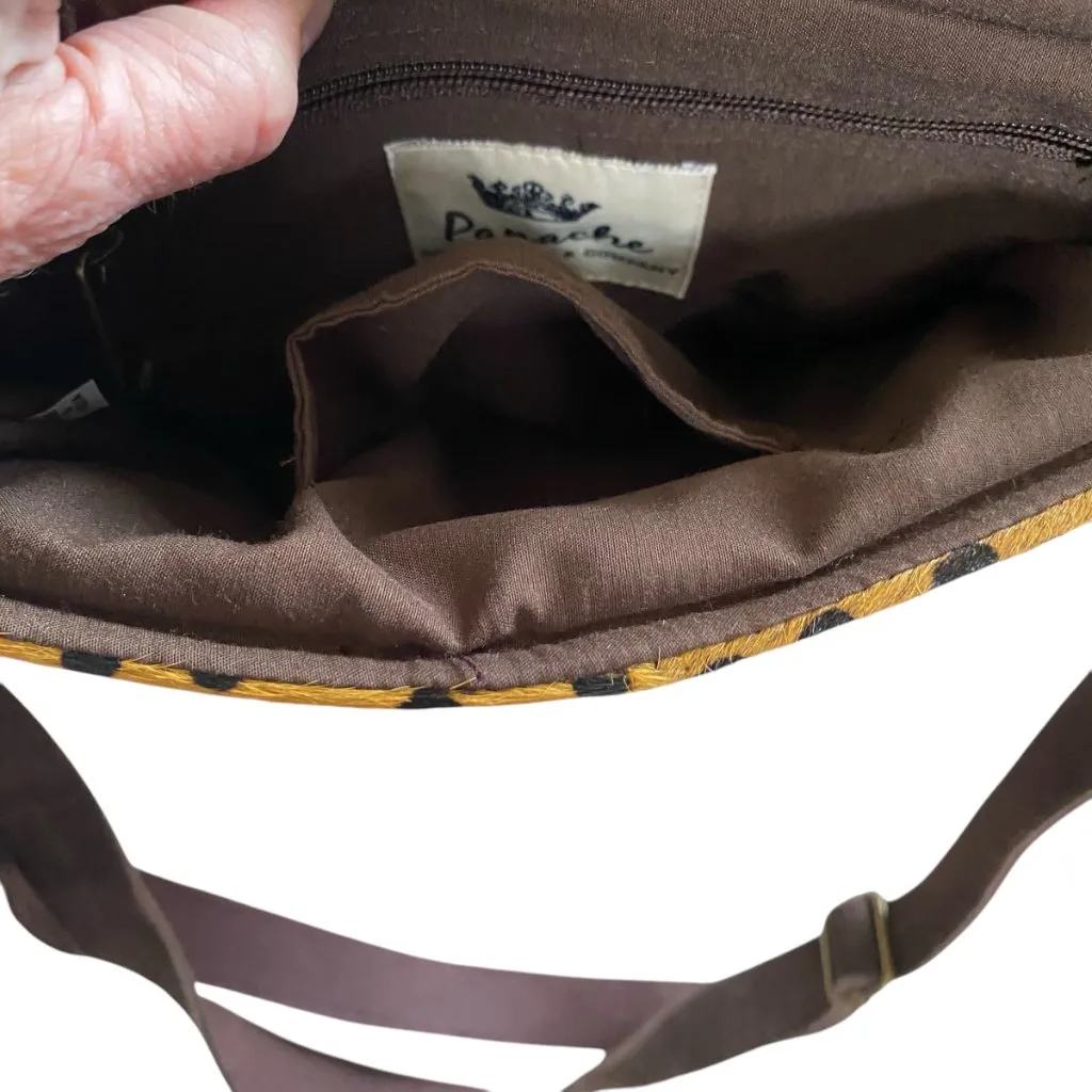 Panache Accessories & Co animal print brown red plaid shoulder crossbody bag - Image 9