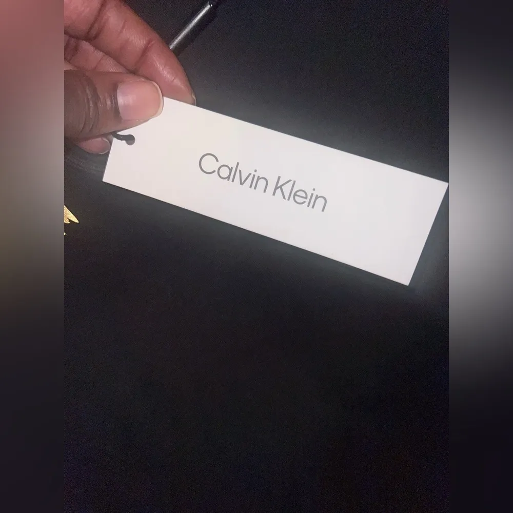 NWT Calvin Klein Black Hoodie Dress with Gold Logo size Large- Flaw - Image 7