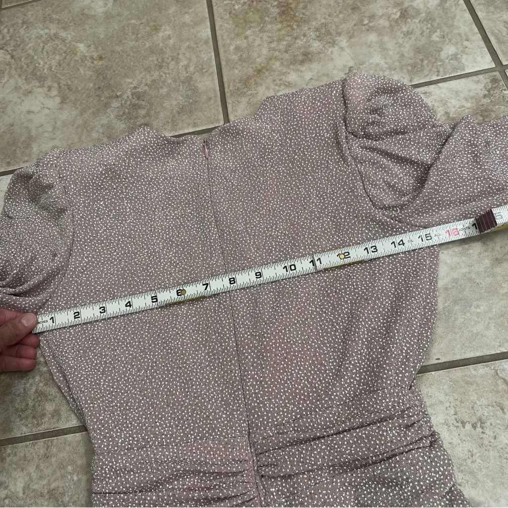 Aqua Metallic Faux Wrap Dress - Mauve Silver Size‎ 4 EUC Glitter. New Years EUC - Image 9