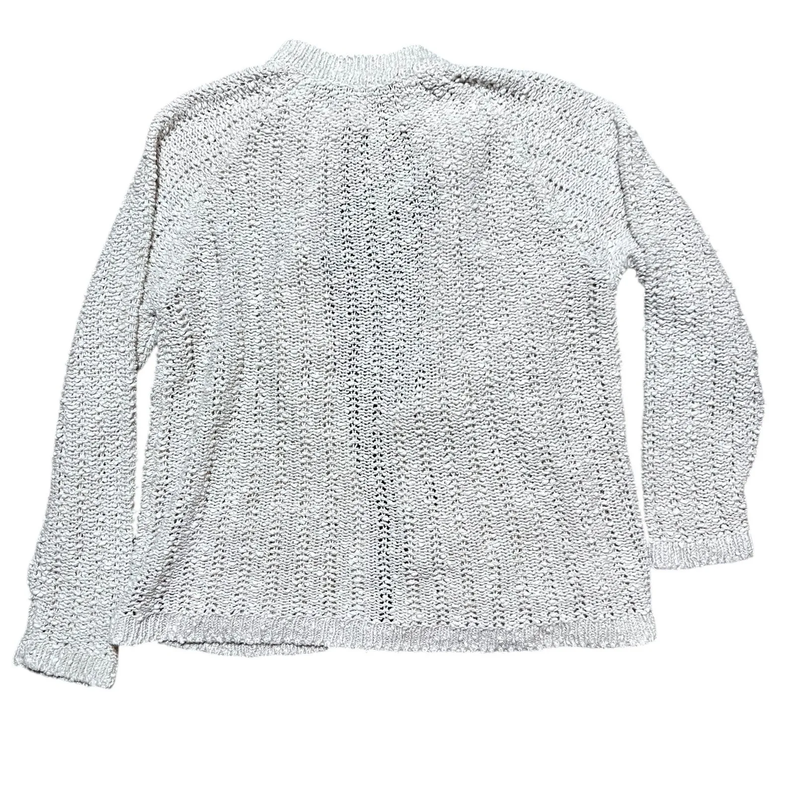 Vintage 70s Pallas 100% Irish Linen Hand Loomed Cardigan Sweater 32" Bust Boho Gray Size XL - Image 2