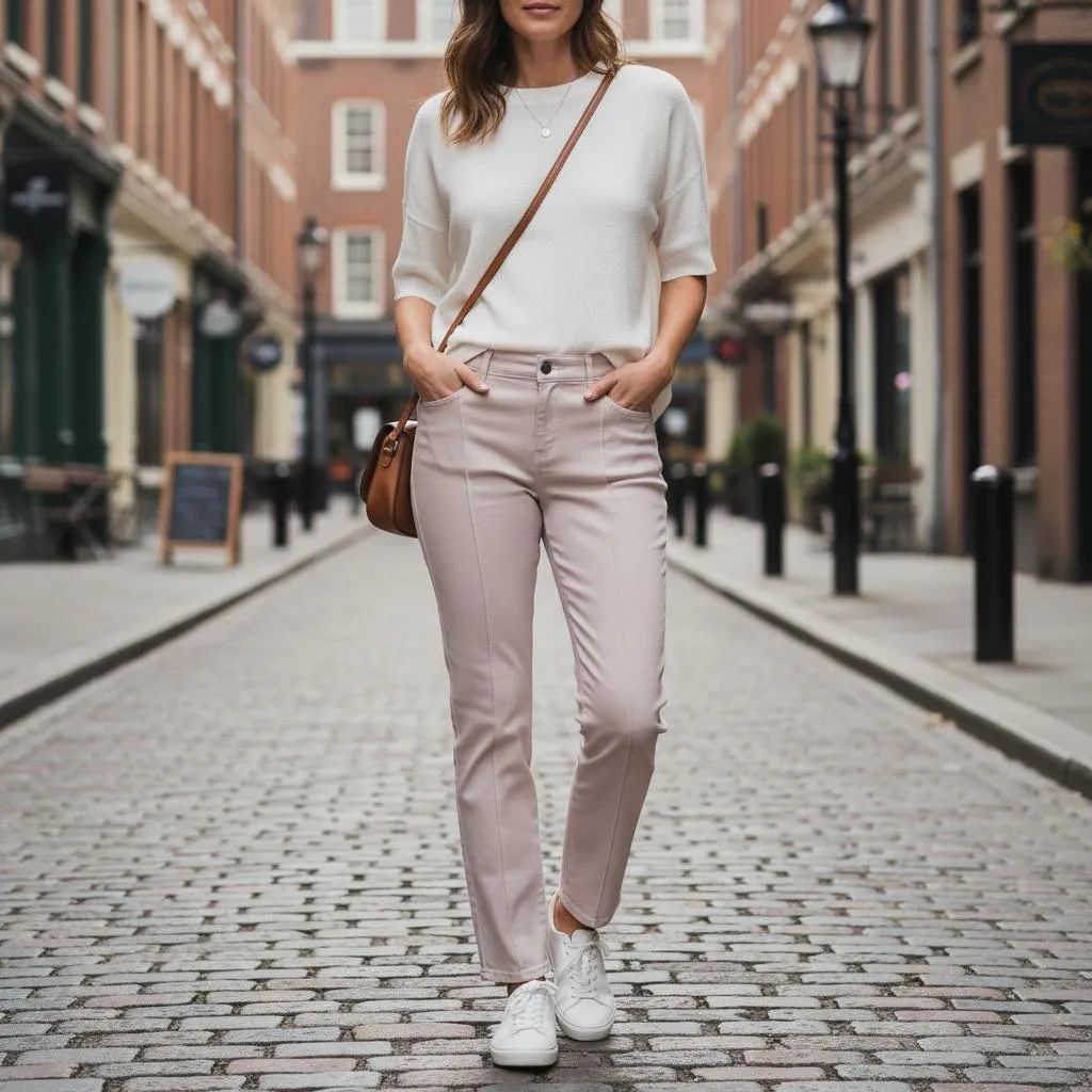 NYDJ Sheri Slim Ankle Cigarette Jeans Lift Tuck Technology Size 10 Pink/Blush - Image 2