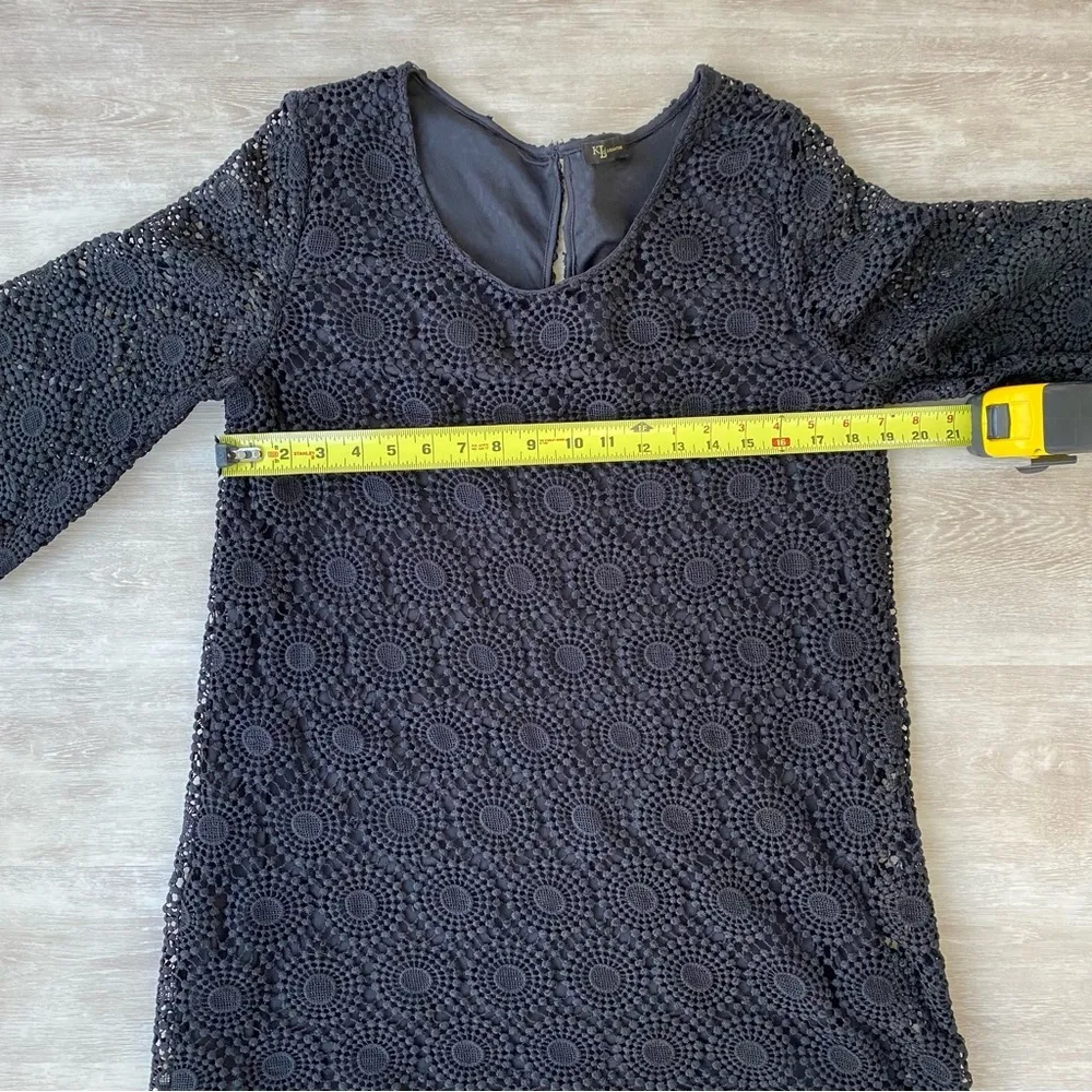 KLD Signature Boutique Black Lace Lined Dress with Sleeves Medium - Image 8