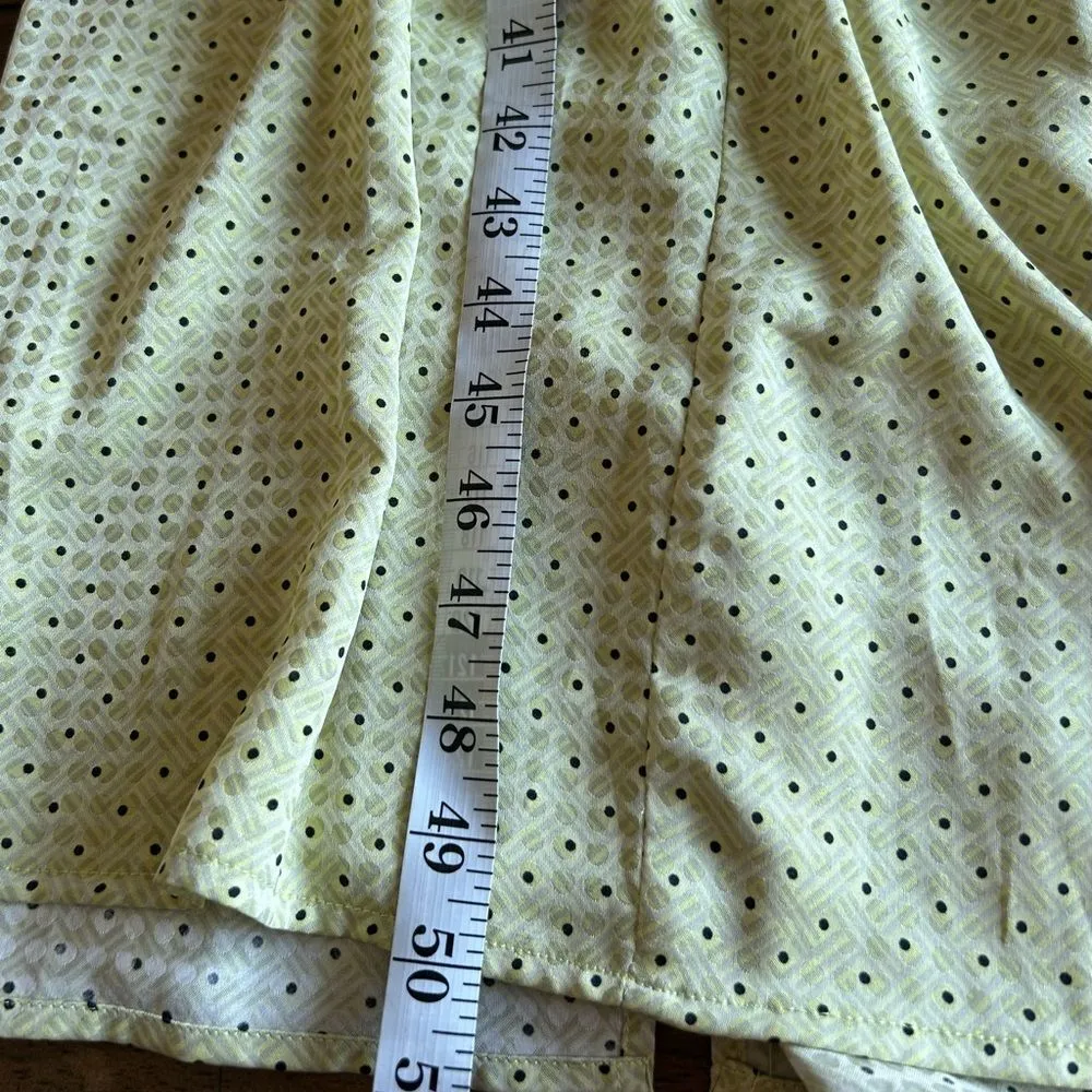 Love Whit by Whitney Port Citron Dot Tie Waist Polka Dot Maxi Dress Size Small Green - Image 7