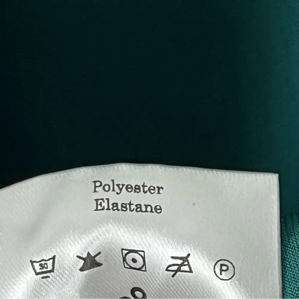 DESIR COUTURE Emerald Green Velvet Side Split Pleated Waist Maxi Dress Small - Image 5