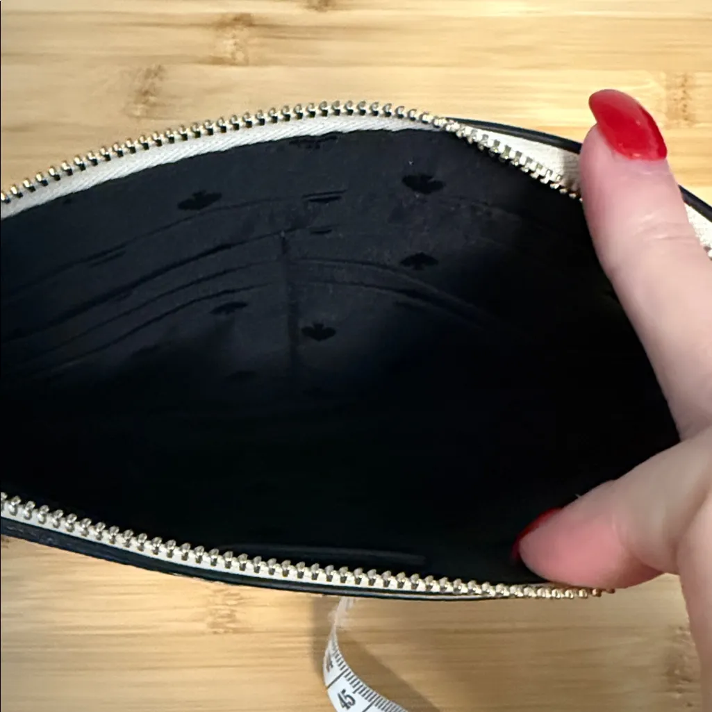 Kate Spade Leila Convertible Wristlet Clutch Wallet Purse Cream and Black - Image 10