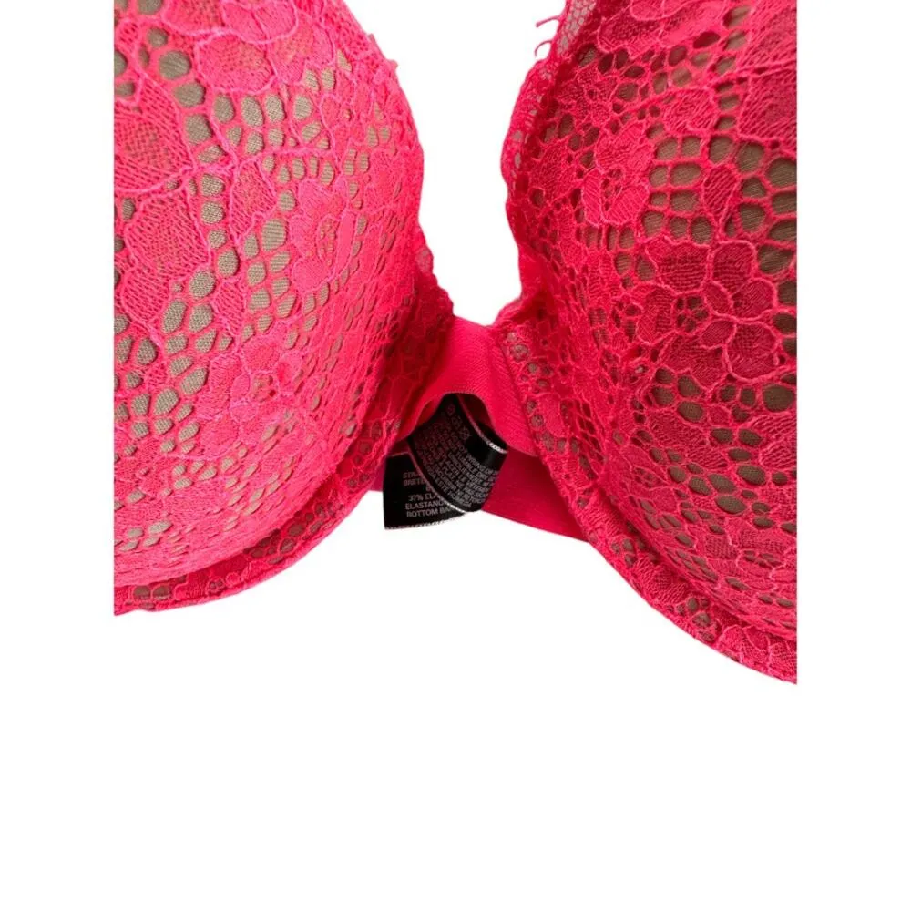 Victoria's Secret Hot Pink Strappy Very Sexy Push-Up Bra Women's 36D - Image 3