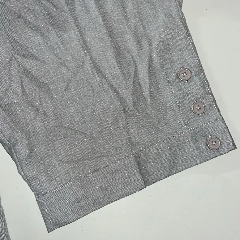 Avenue NWT 26 Average Gray White Polka Dot Classic Fit Sailor Button Capri Pants Size undefined - Image 8