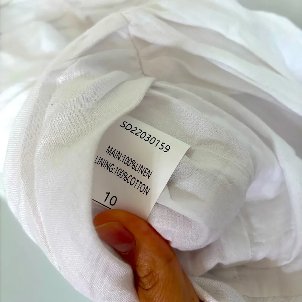 Showpo. 100% linen open back puff sleeve dress sz 6 - Image 4