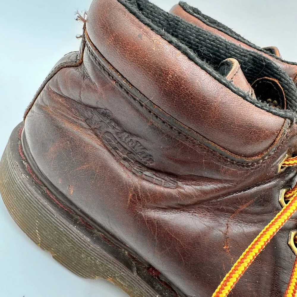 Dr. Doc Martens 8057 Vintage Leather Brown Lace-Up Eye Ankle Boots Shoes Size 9 - Image 2