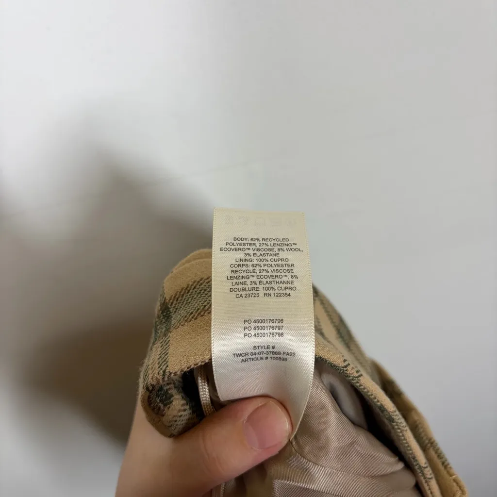 Aritzia Wilfred Tai Plaid Button Front Skirt Size 6 - Image 6